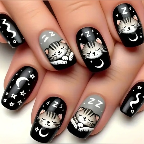 Cat Fake Press On Nails NWT - Picture 5 of 10